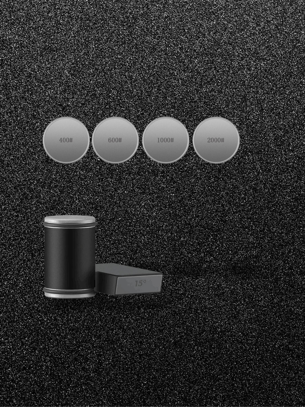 Affûteur de Couteau roulants magnétiques Grain 400/2000 Noir