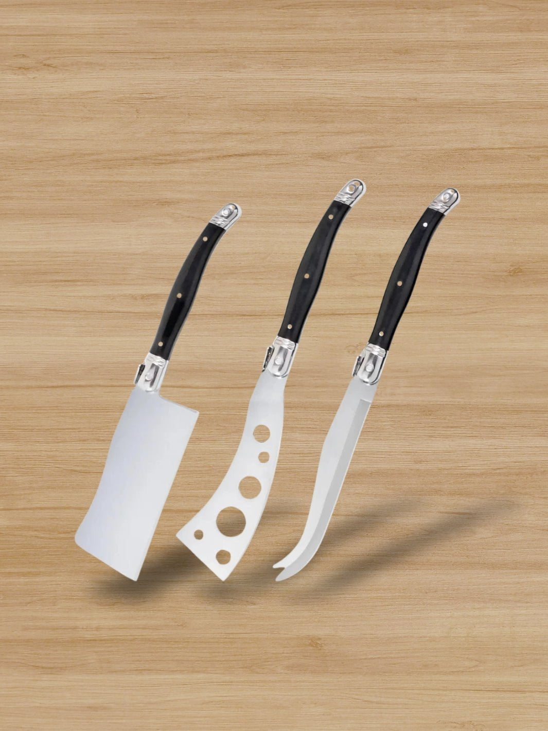 Couteau à Fromage pizza, fromage, beurre, noir ABS 2CR14SS 3 Pcs (A)