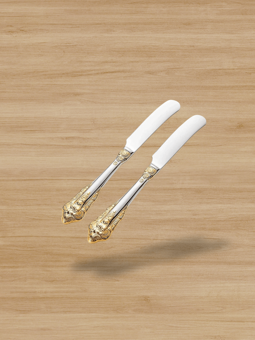 Couteau à Fromage spatule à beurre de 6.8 pouces 2pcs-Plaqué Or