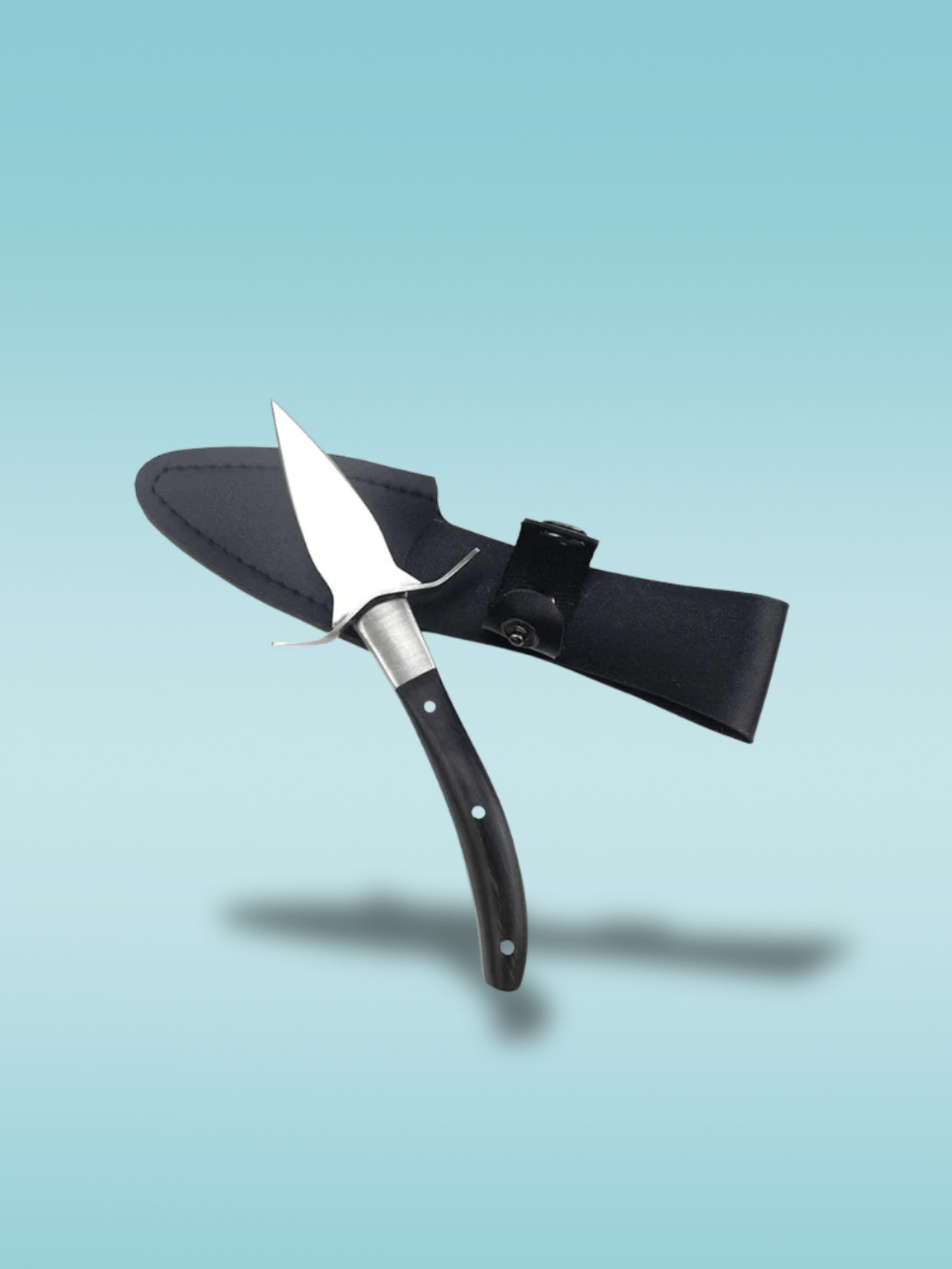 Couteau a Huitre | étui en cuir Bois noir