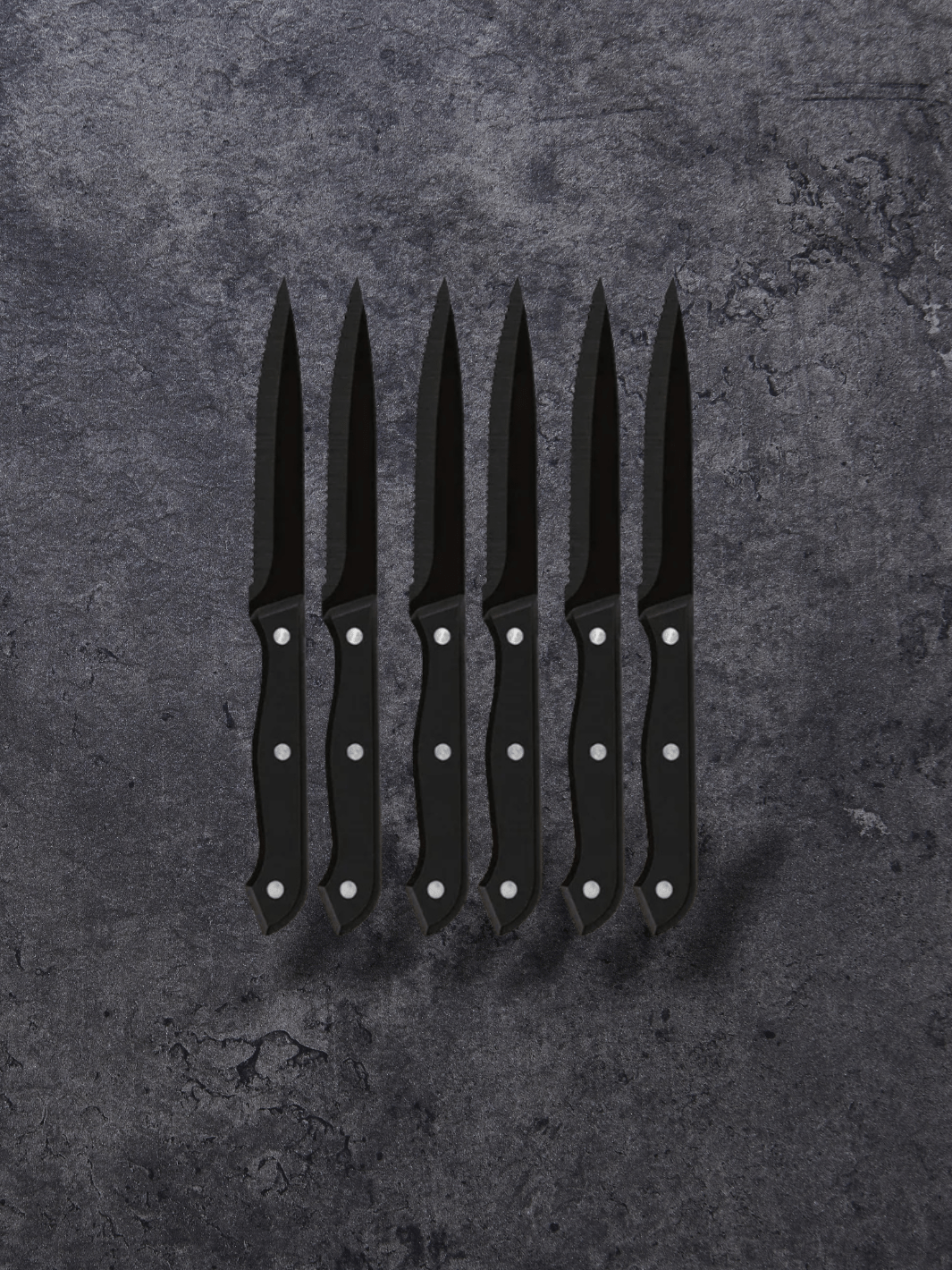 Couteau à Steak | full black 6pcs Noir