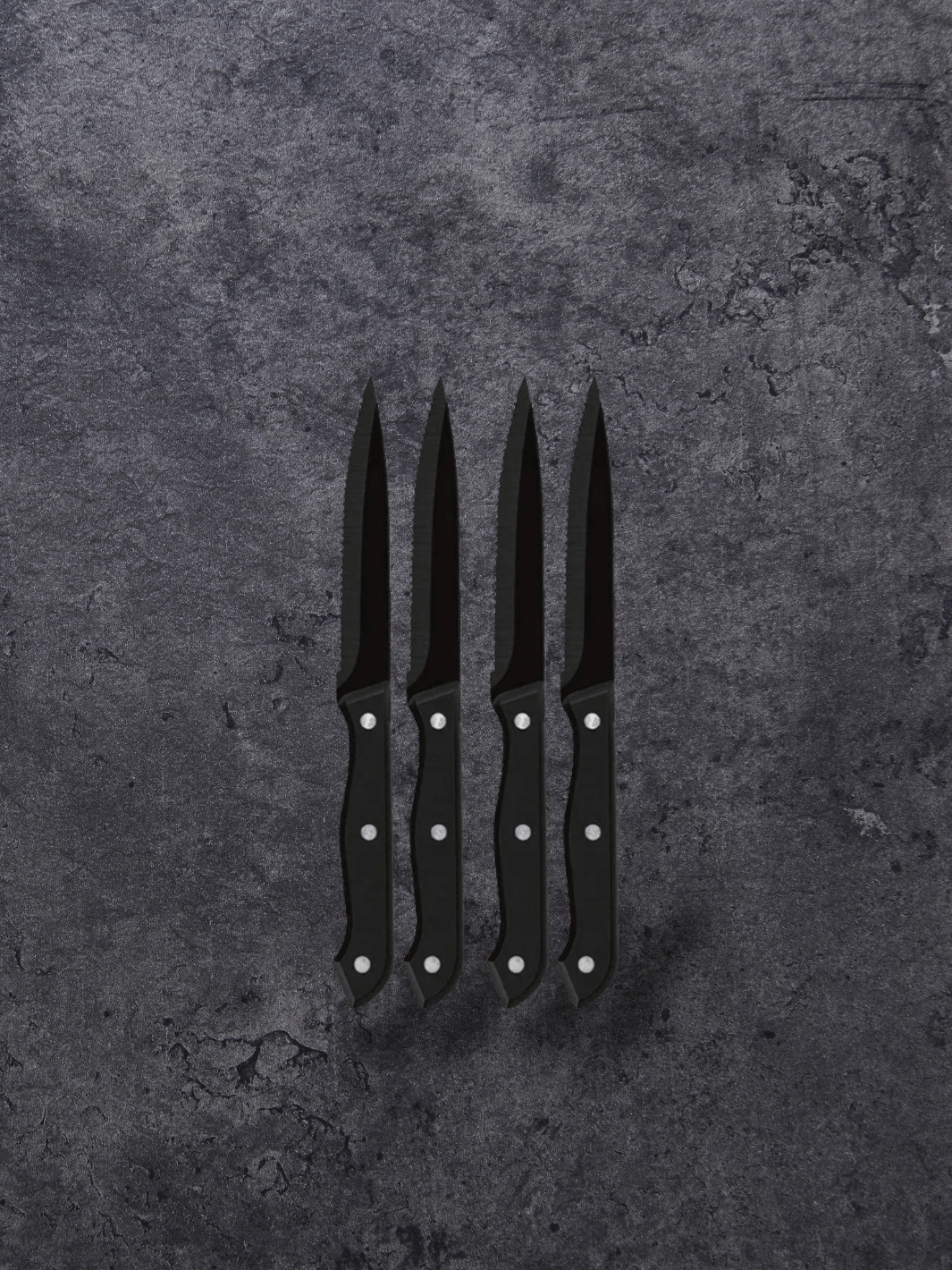 Couteau à Steak | full black 4pcs Noir