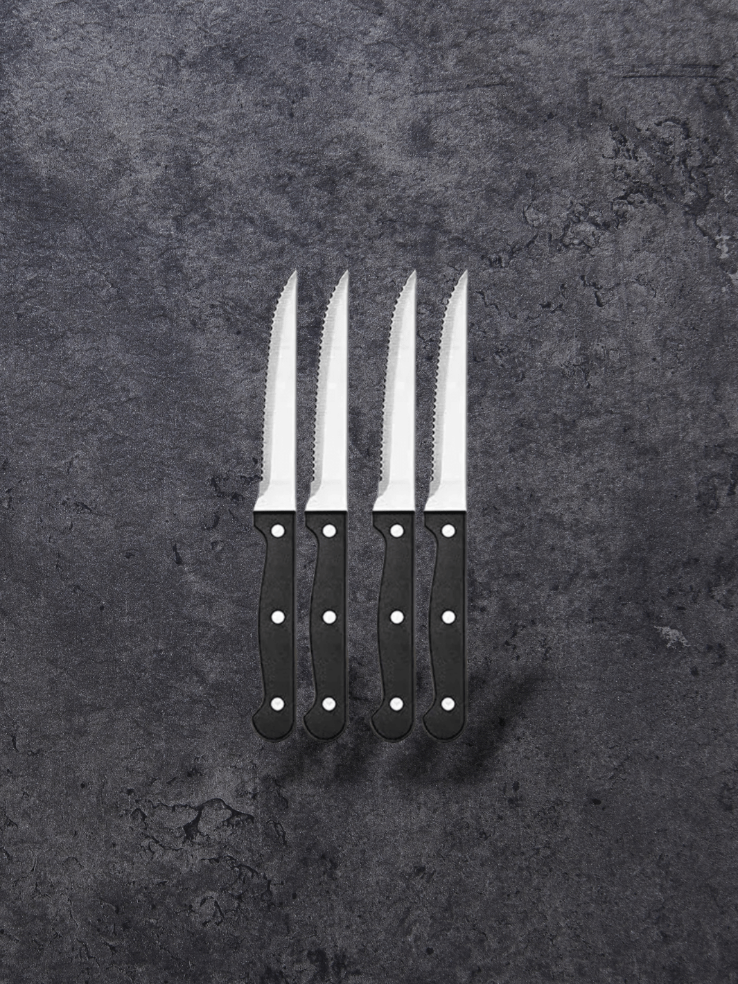 Couteau à Steak | full black 4pcs Argent