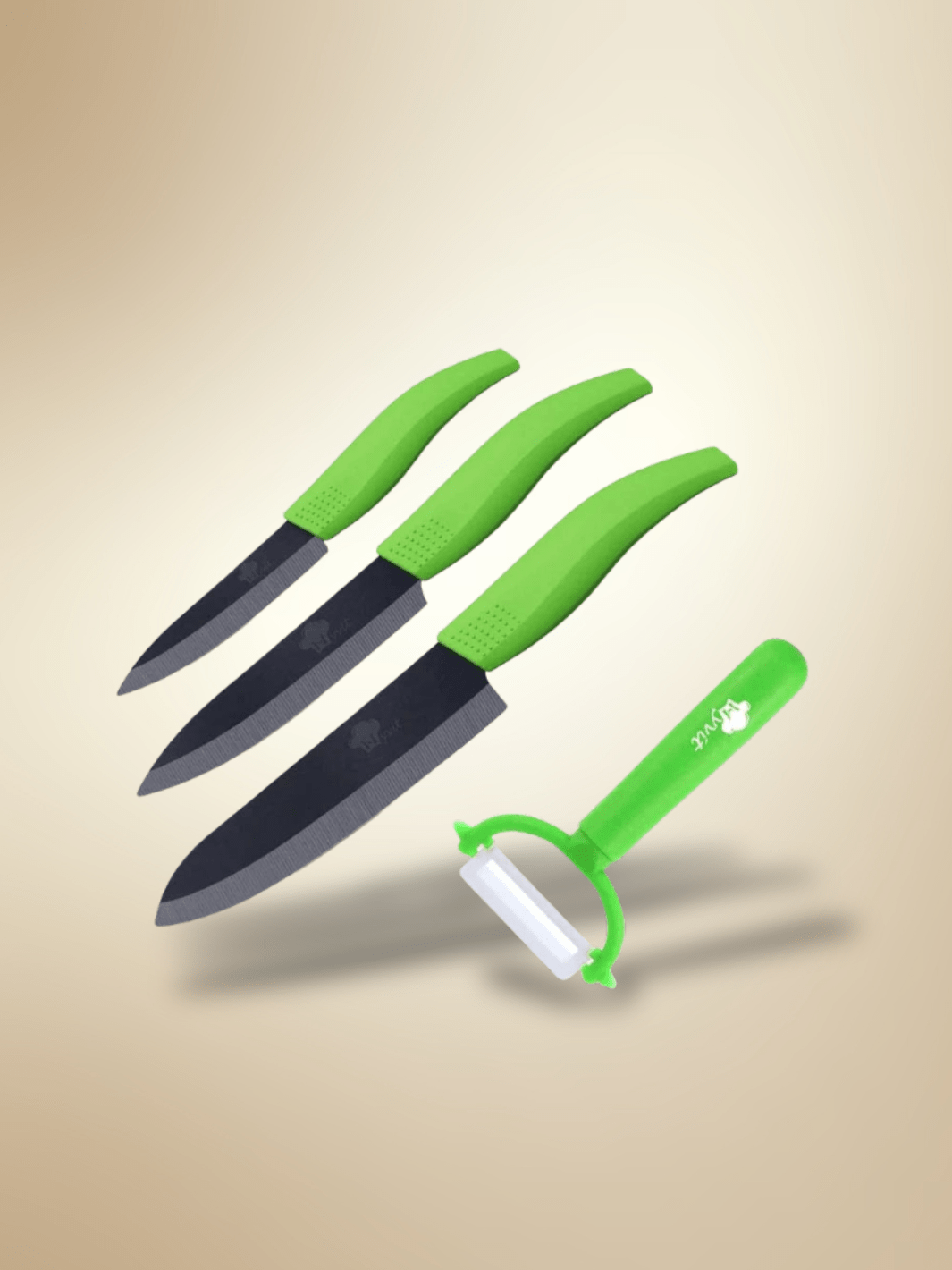 Couteau Céramique | zircone utilitaire verts 3.4.5 pouces / Stock principal
