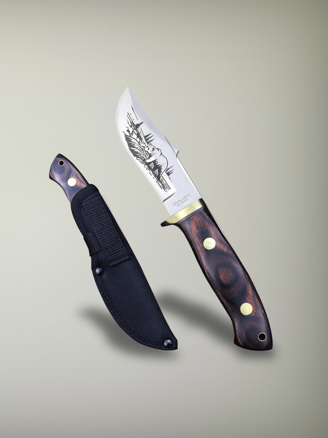 Couteau de Chasse | acier D2 Couteau en bois + étuis