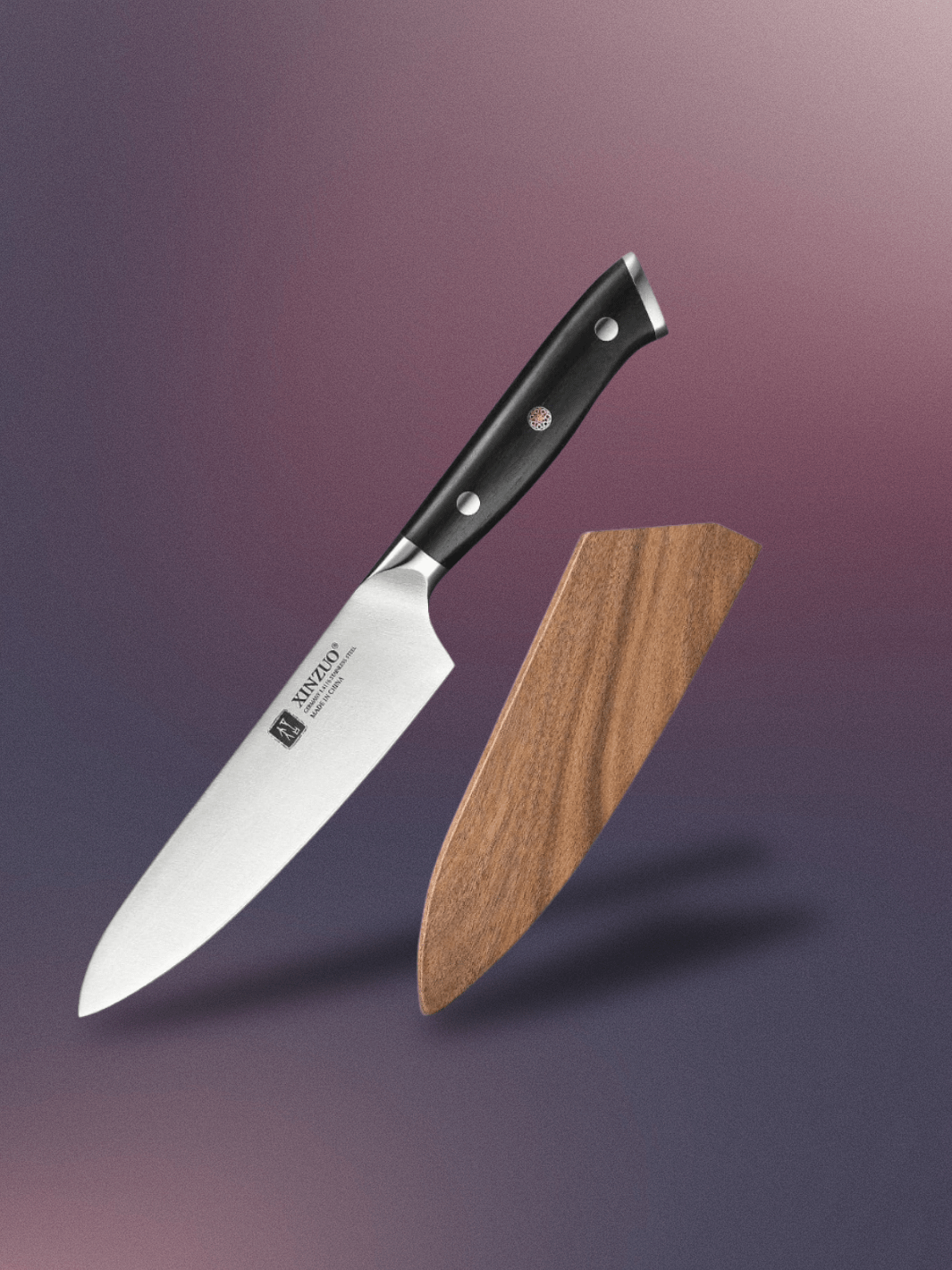 Couteau de Cuisine <br> lame 1.4116 inoxydable, étui en bois avec gaine en bois