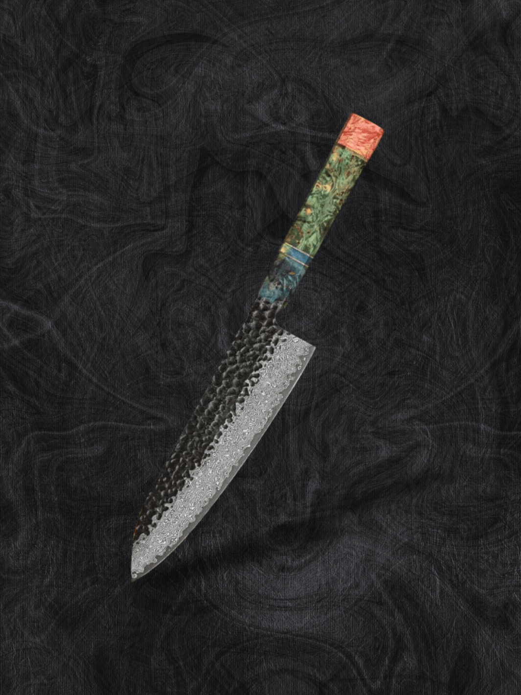 Couteau Japonais | manche couteau bois résine 8 Pouces