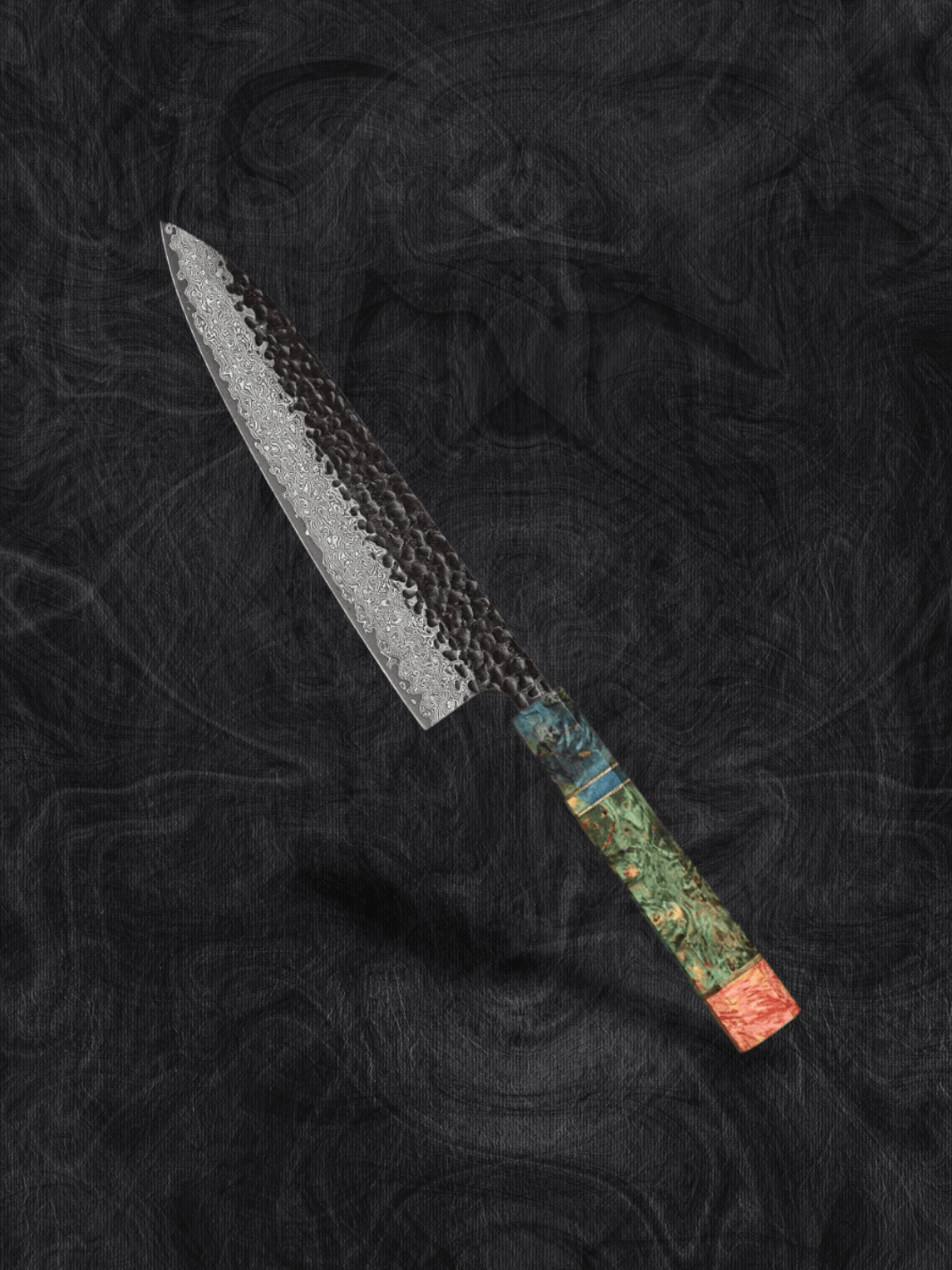 Couteau Japonais | manche couteau bois résine 8 Pouces