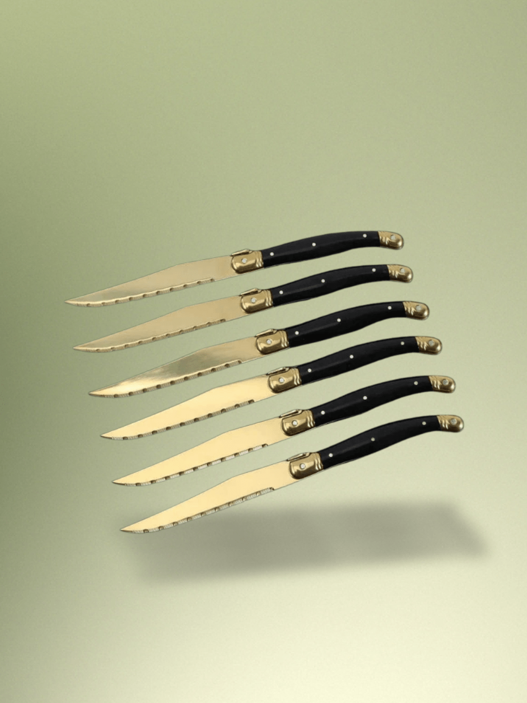 Couteau Laguiole doré et noir 23CM 4-12 pièces 4 Pièces