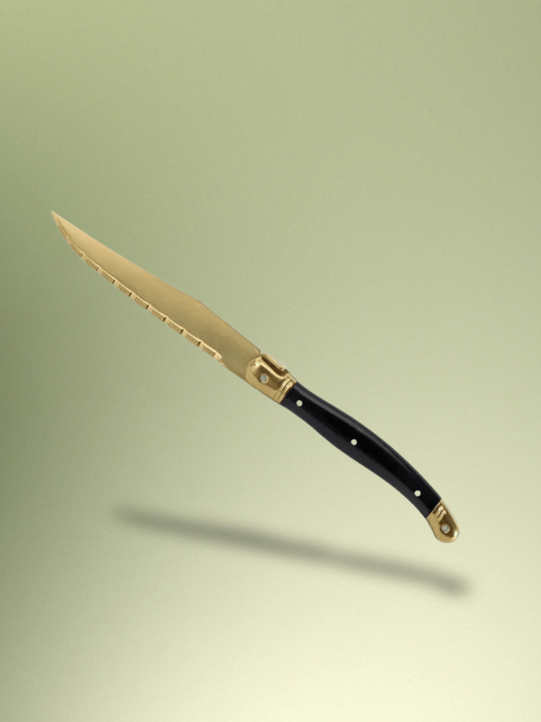 Couteau Laguiole doré et noir 23CM 4-12 pièces