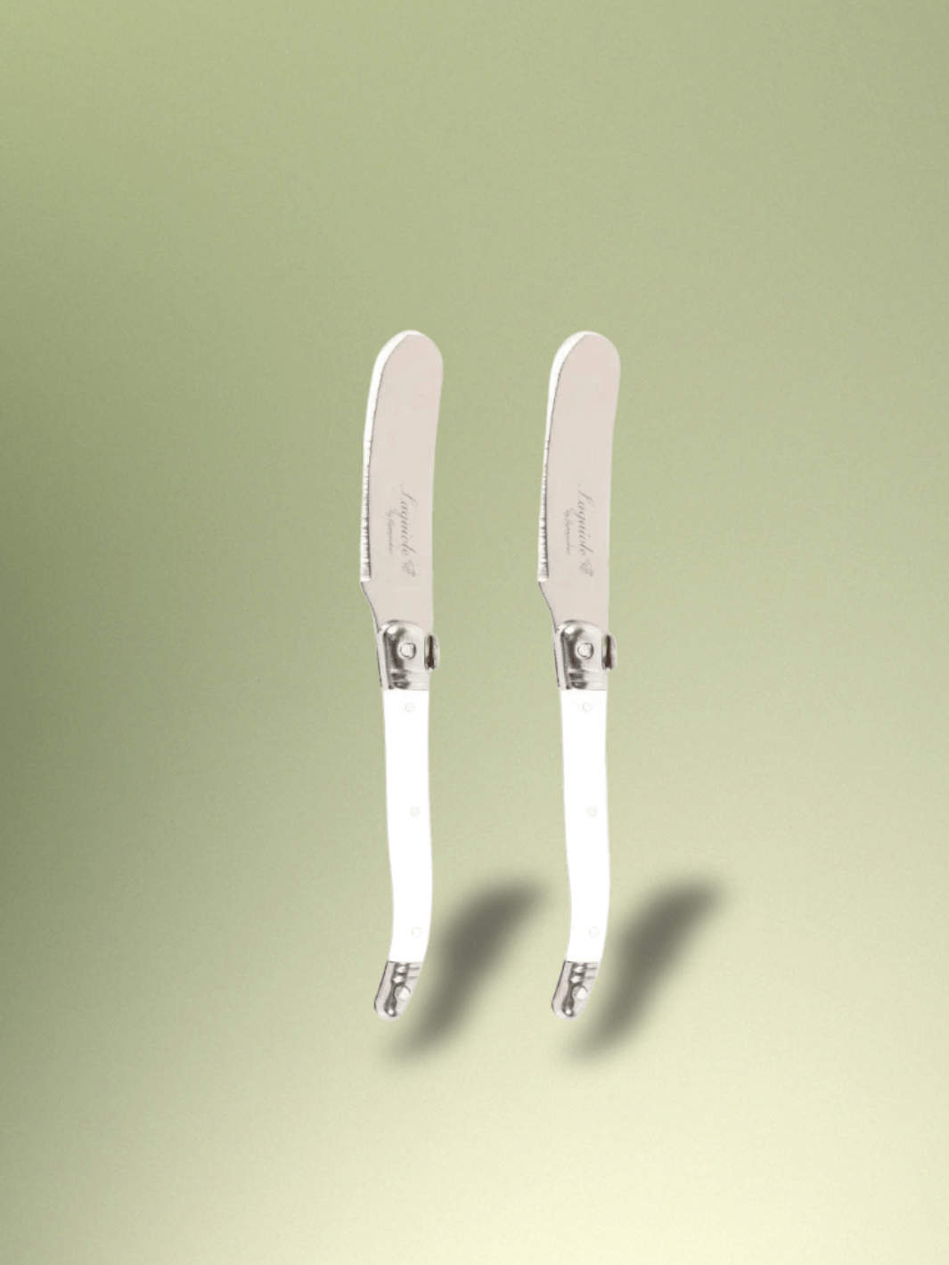 Couteau Laguiole épandeurs de fromage 2 Pièces blanches