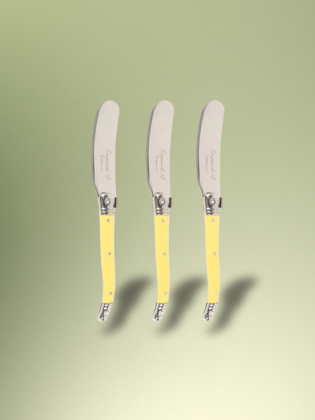 Couteau Laguiole épandeurs de fromage 3 Pièces jaunes