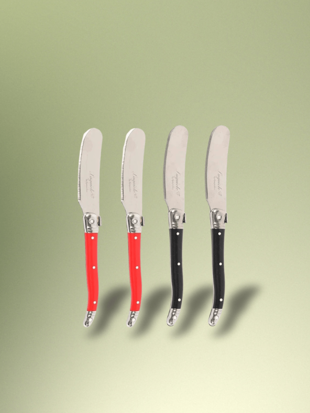Couteau Laguiole épandeurs de fromage 2 Pièces noires 2 Pièces rouges
