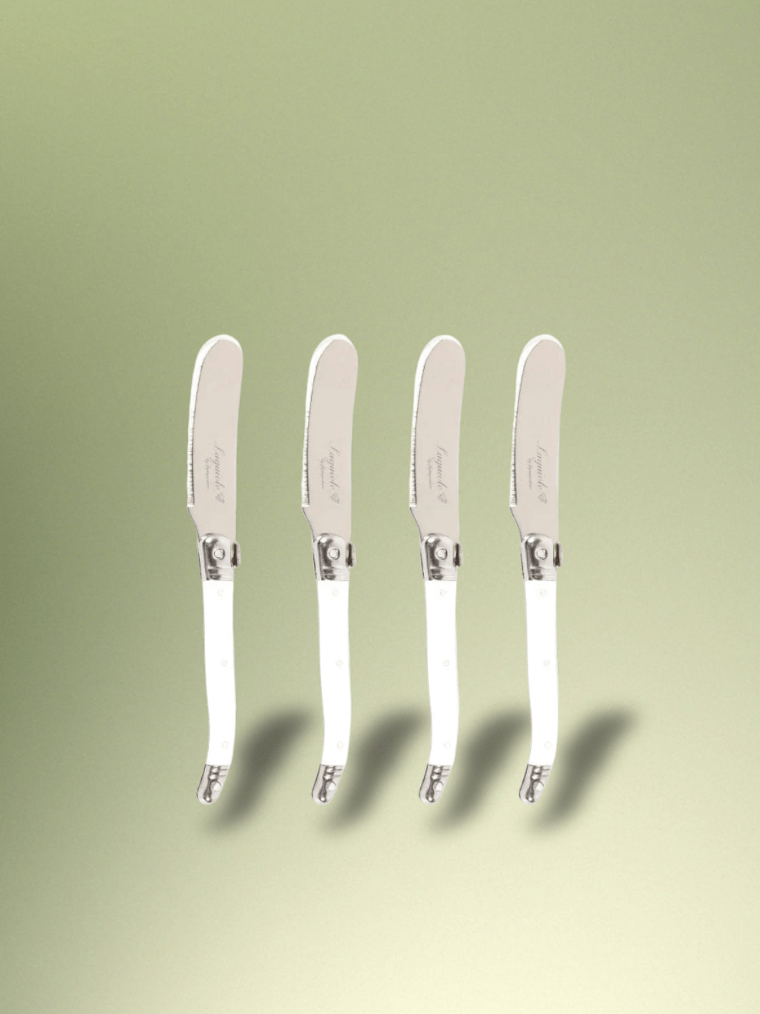 Couteau Laguiole épandeurs de fromage 4 Pièces blanches