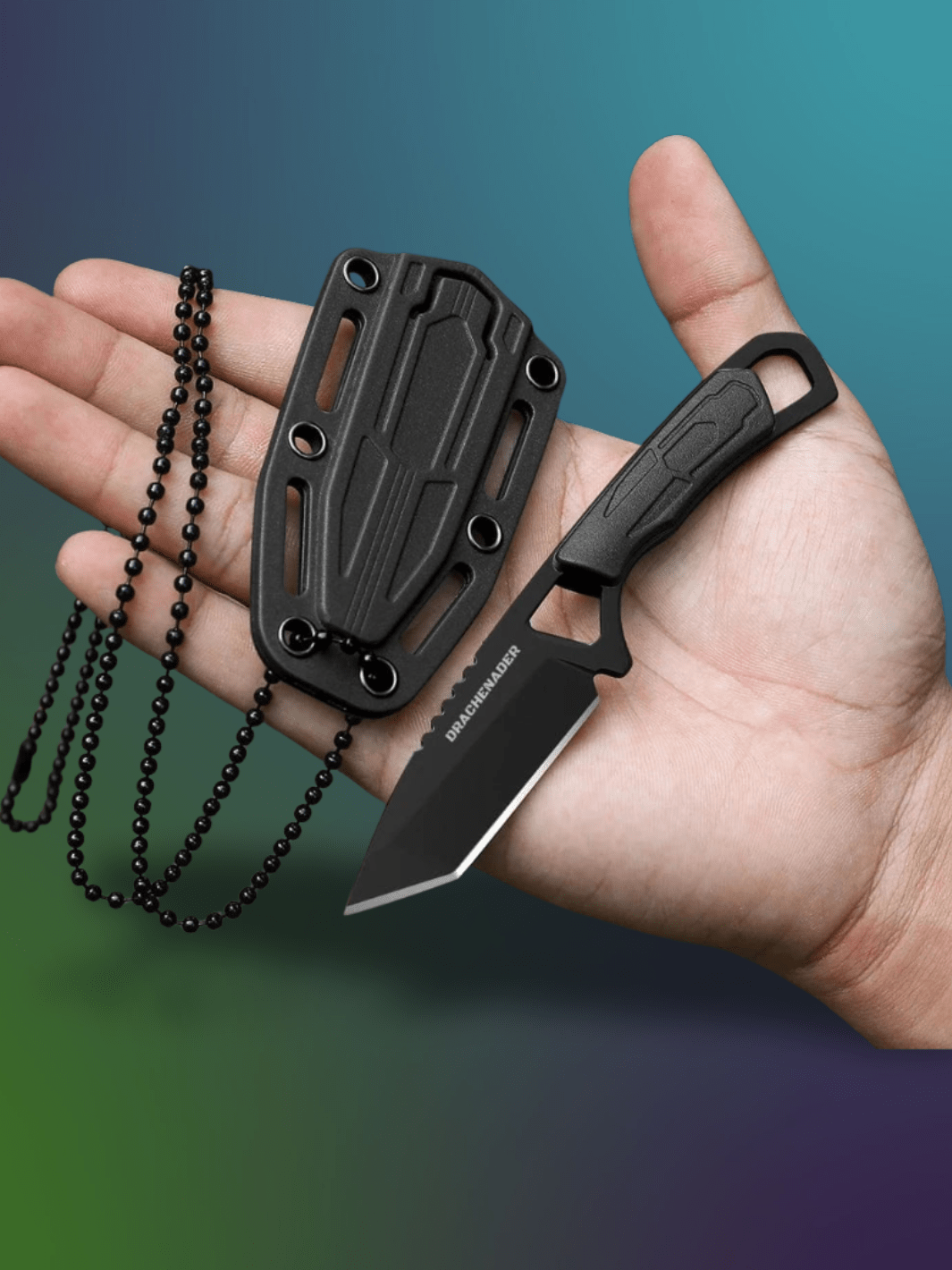 Couteau Militaire | DRACHENADER Couteau noir B