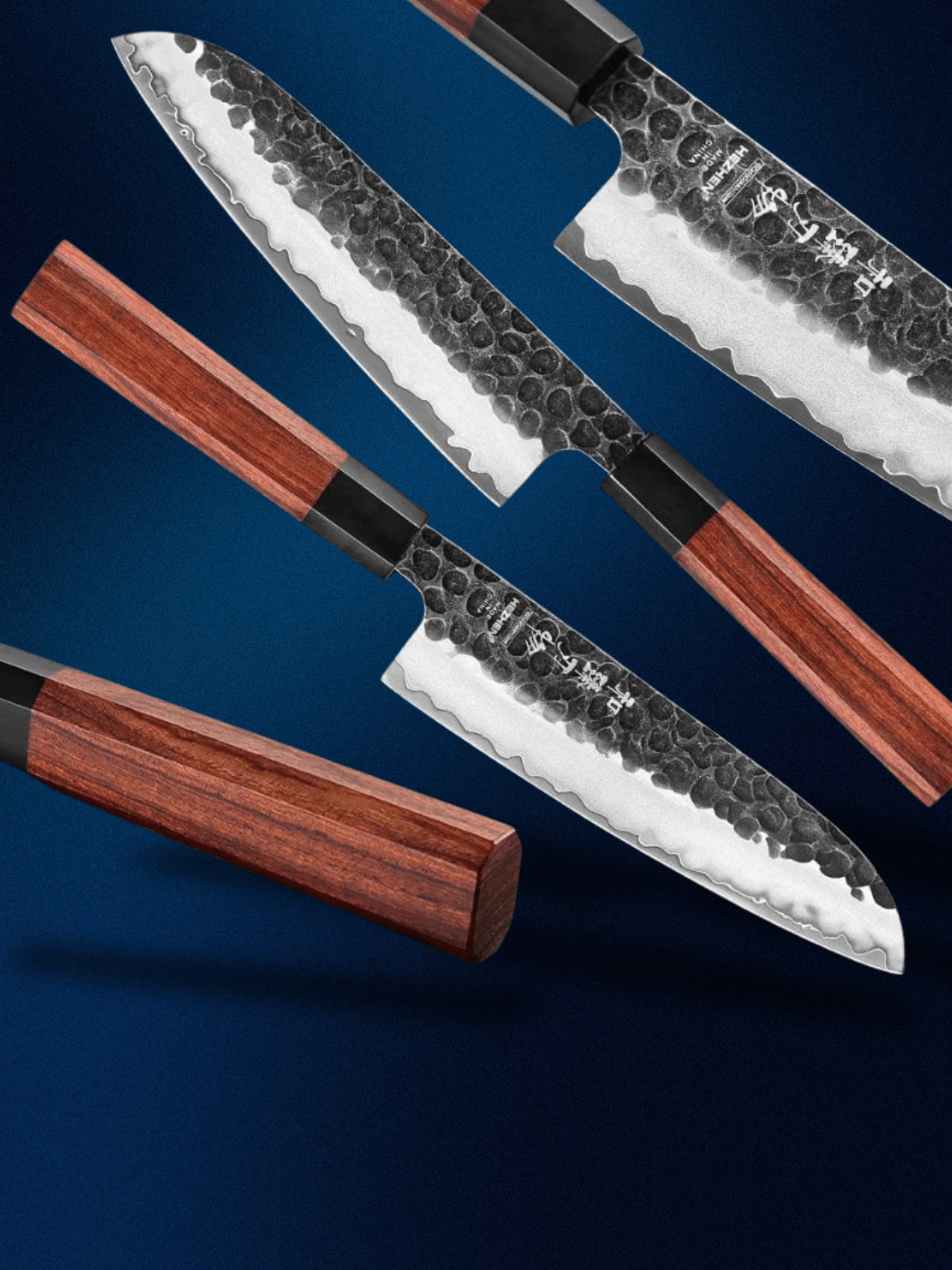 Couteau Santoku | acier composite Bois