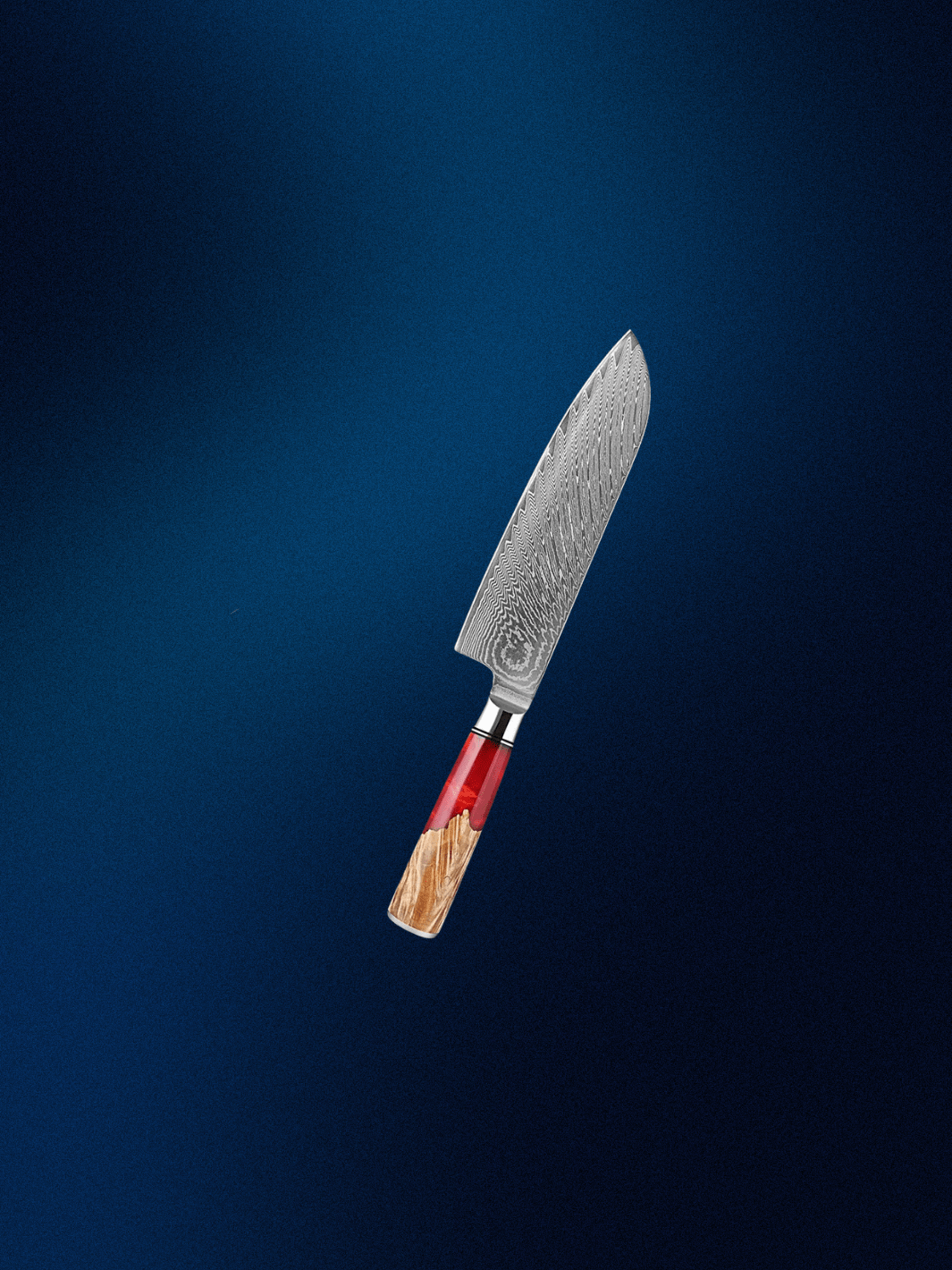 Couteau Santoku Damas 7 pouces VG10 Rouge