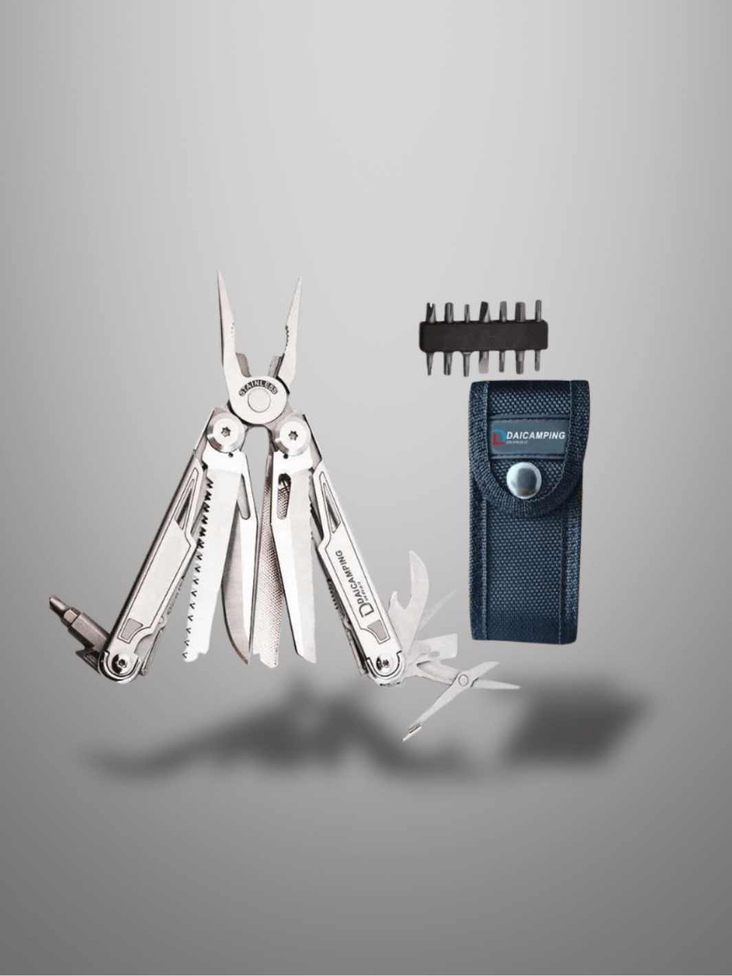 Couteau Suisse | Multi Tools Blanc avec étuis et embout pour vis / Stock principal