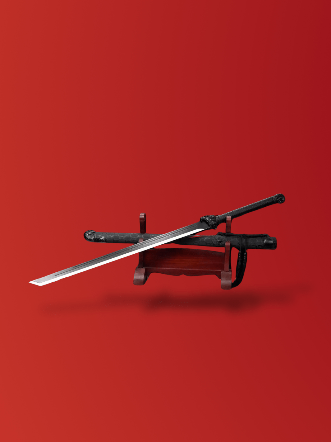 Katana épée de combat acier au manganèse Noir