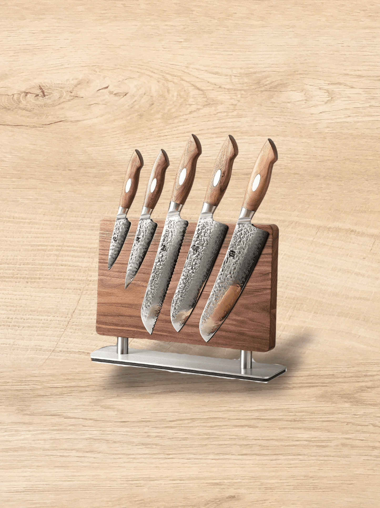 Porte-couteau Aimanté en bois massif noyer 210x320 MM
