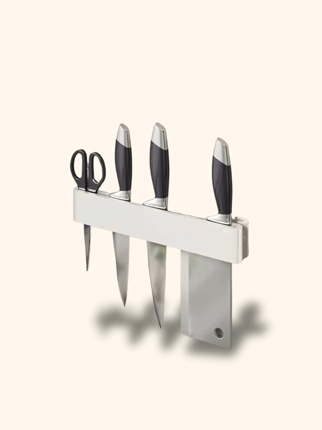 Rangement pour couteaux support mural Blanc / 400mm