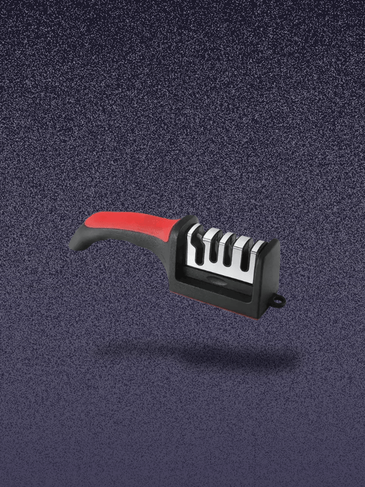 Affûteur de Couteau 4 étapes manche rouge Rouge-Noir