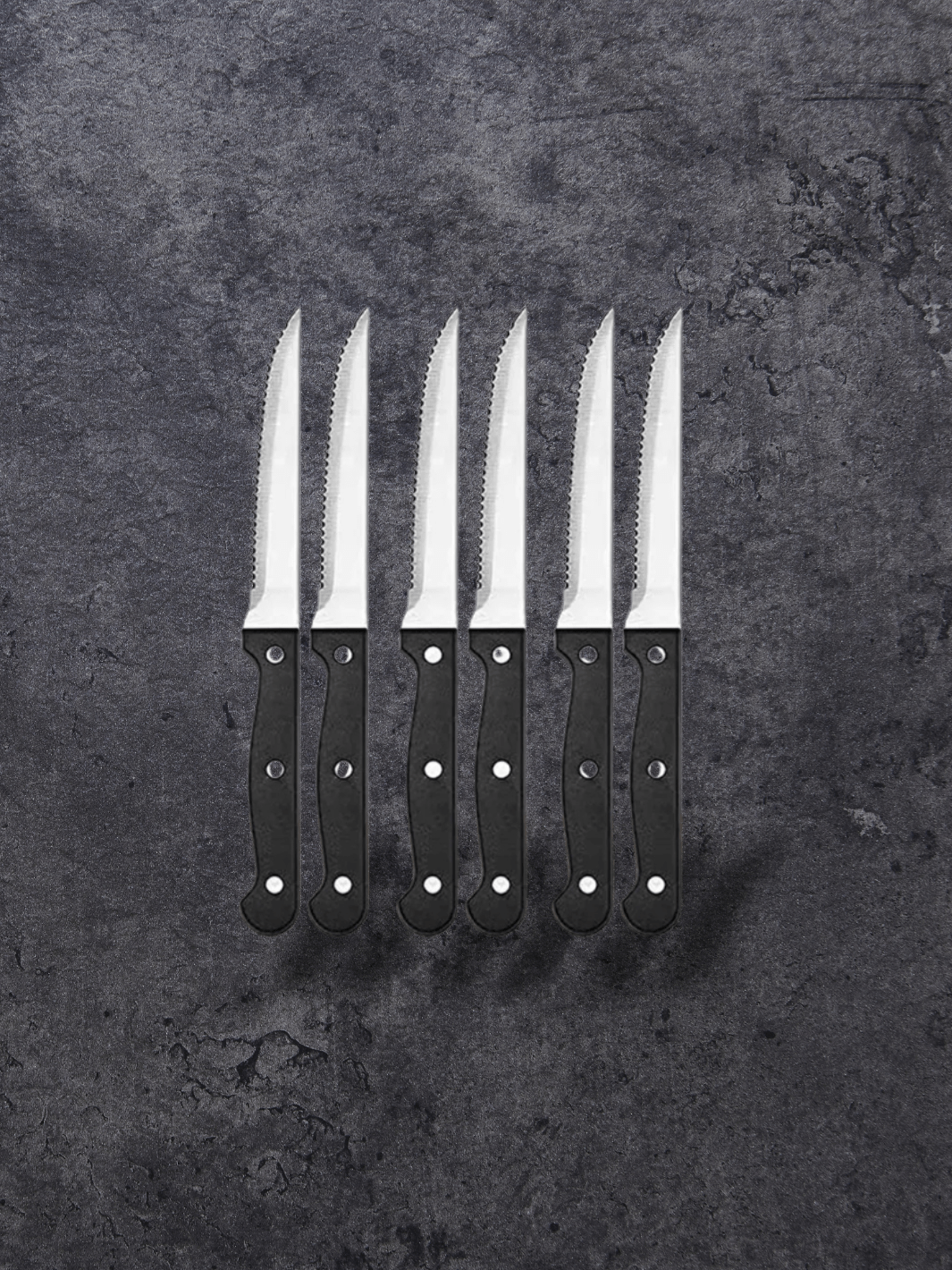 Couteau à Steak | full black 6pcs Argent