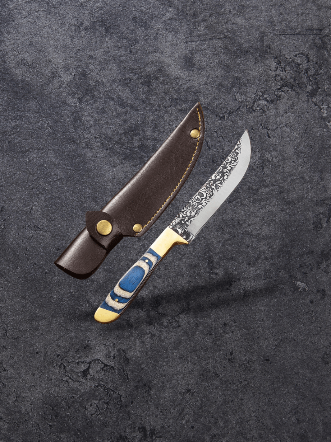 Couteau à Steak | lame gravée  Bleu / 7.5 inch