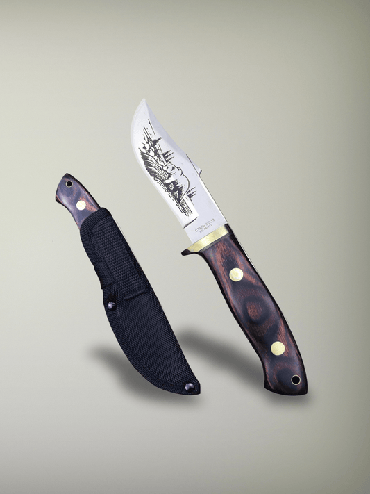 Couteau de Chasse | acier D2 Couteau en bois  + étuis