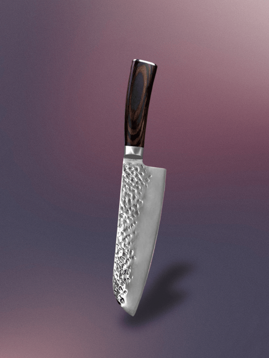 Couteau de Cuisine 7 pouces teneur en carbone  Couteau Santoku de 7 pouces