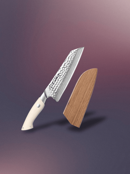 Couteau de Cuisine HEZHEN 7 pouces  avec gaine en bois