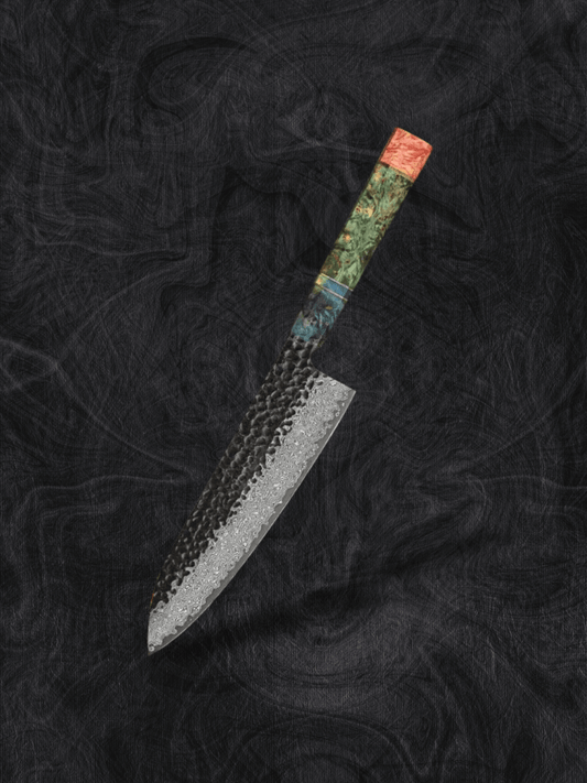Couteau Japonais | manche couteau bois résine 8 Pouces