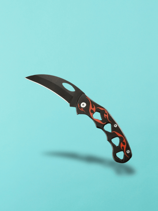Couteau Karambit | motif noir et rouge  Noir et rouge