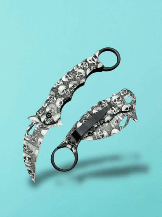 Couteau Karambit | revêtement en acier  Karambit tête de mort