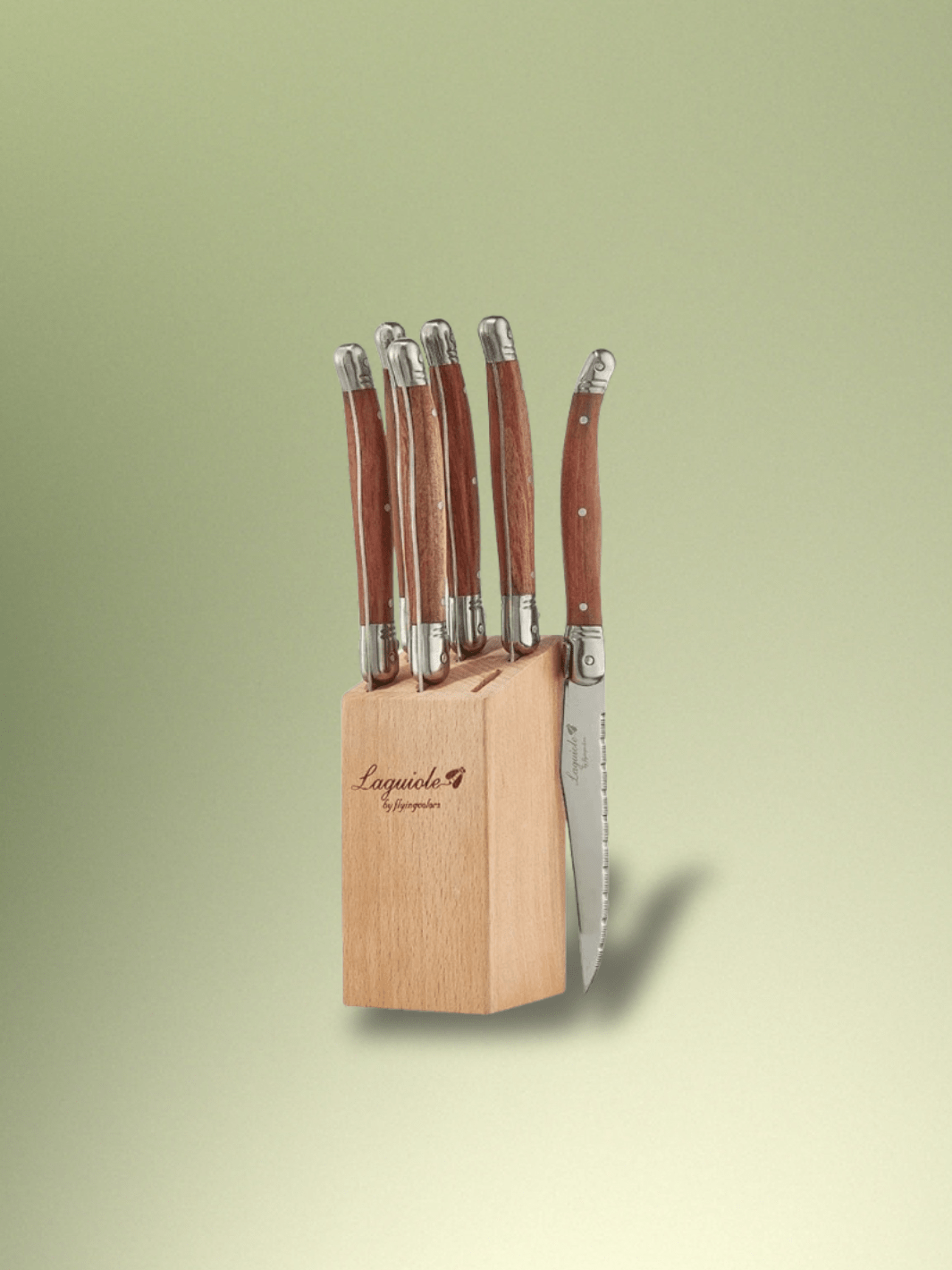 Couteau Laguiole | couverts de table 6 Pièces et base en bois