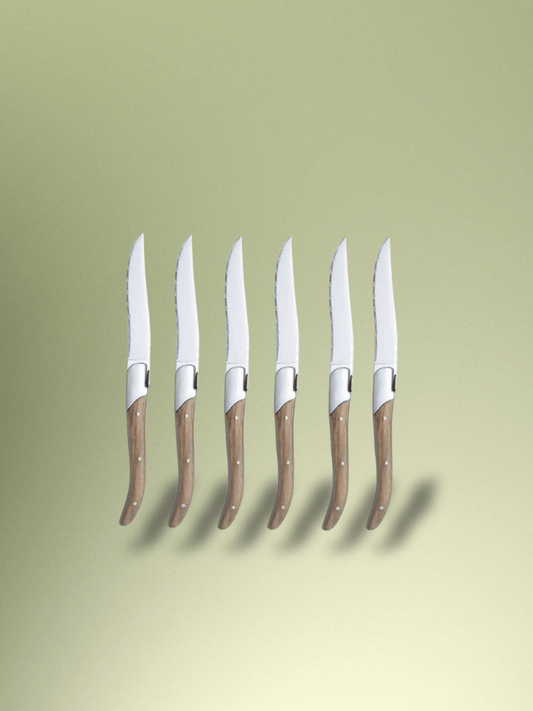Couteau Laguiole Lot de 2 à 10 couteaux à steak 6 Pièces de Couteaux Dentelés