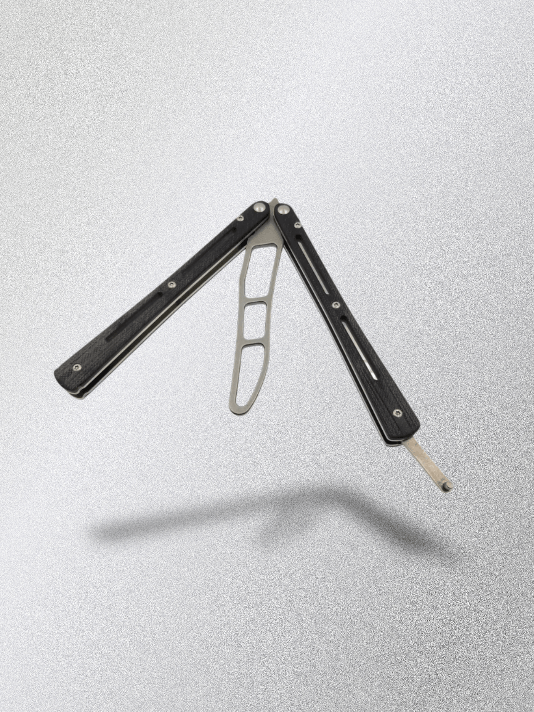 Couteau Papillon roulement à billes, manche G10 3 trous Noir