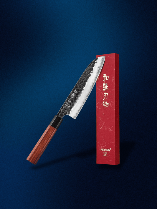 Couteau Santoku | acier composite Bois