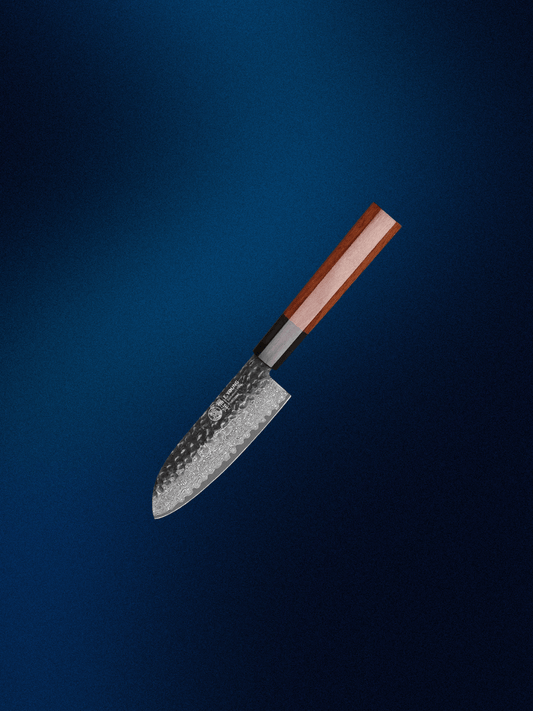 Couteau Santoku | couteau d'exeption japonais laqué Brun / 5 Pouces