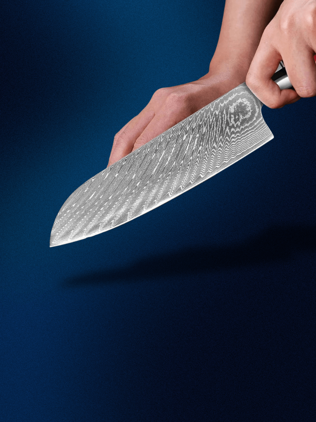 Couteau Santoku Damas 7 pouces VG10 Rouge