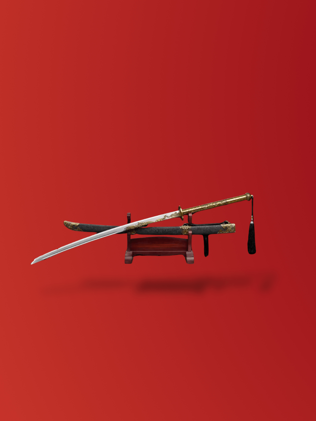 Katana <br> lame de 140 centimètres, manche en métal black