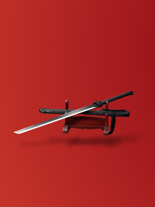 Katana épée de combat acier au manganèse Noir