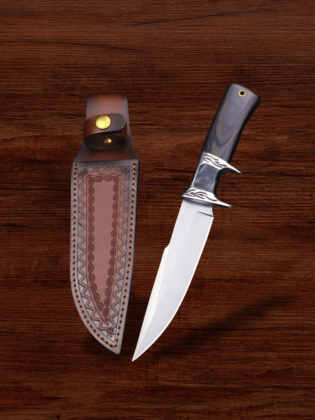 Poignard | couteau de chasse USA DEHONG HUNTING Bois gris anthracite